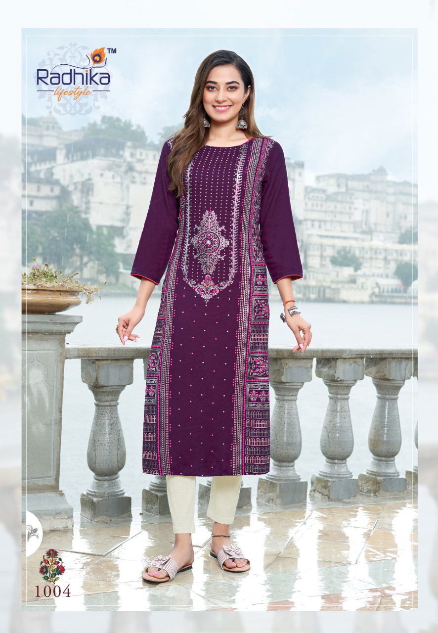 Radhika Flamingo 1 Wholesale Kurti With Pant Collection